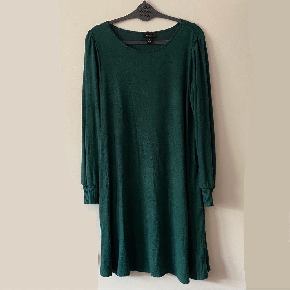 AB Studio Emerald Green Soft Sweater Dress